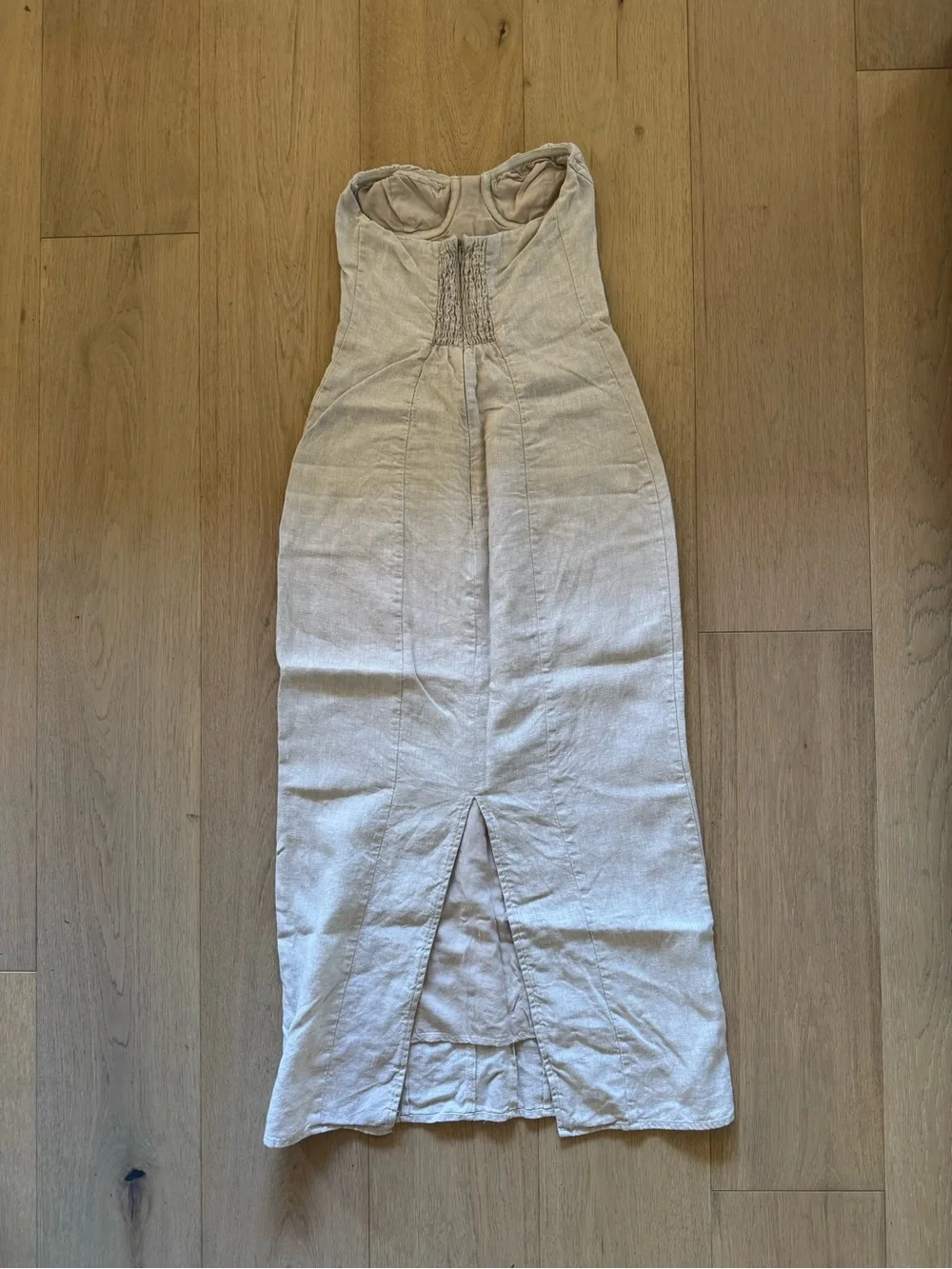 DISSH Natural Linen Strapless Bustier Maxi Dress - Picture 4 of 6